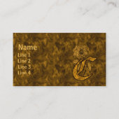 Monogramm Initiale C Elegante Gold-Pfingstrose-Blu Visitenkarte (Vorderseite)