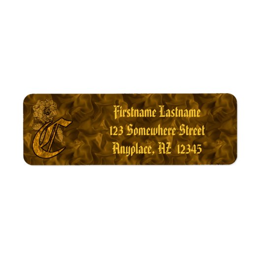 Monogramm Initiale C Gold Pfingstrose Rücksendeadr (Vorne)