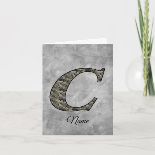 Monogramm Initiale C Hortensien Blumen Personalisi (Vorderseite)