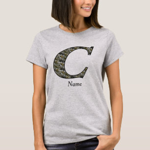 Monogramm Initiale C Hortensien Blumen Personalisi T-Shirt