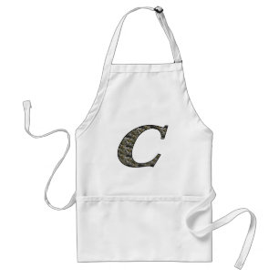 Monogramm Initiale C Hortensienblüten Schürze
