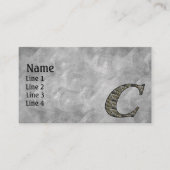 Monogramm Initiale C Hortensienblüten Visitenkarte (Vorderseite)
