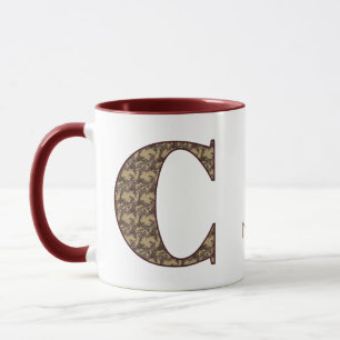 Monogramm Initiale C Vintage Blumen Personalisiert Tasse