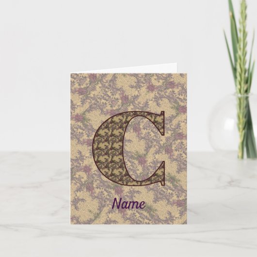 Monogramm Initiale C Vintage-Blumenmuster personal (Vorderseite)