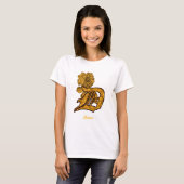 Monogramm Initiale D Gold-Pfingstrose Personalisie T-Shirt (Vorne ganz)