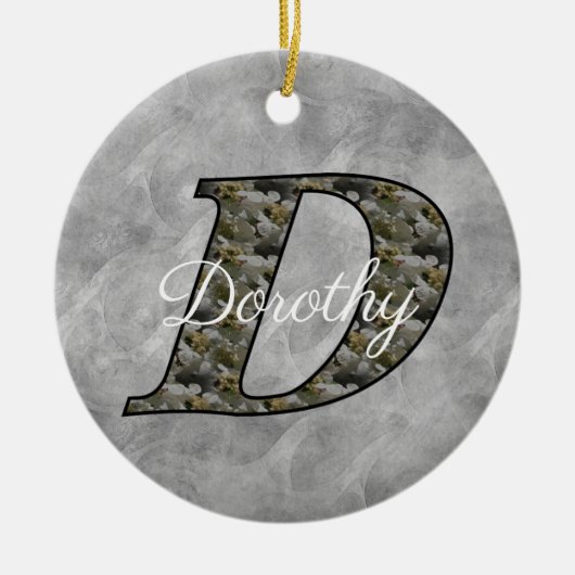 Monogramm Initiale D Hortensien Blumen Personalisi Keramik Ornament (Vorne)