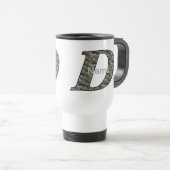 Monogramm Initiale D Hortensien Blumen Personalisi Reisebecher (VorderseiteRechts)