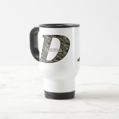 Monogramm Initiale D Hortensien Blumen Personalisi Reisebecher (Vorderseite Links)