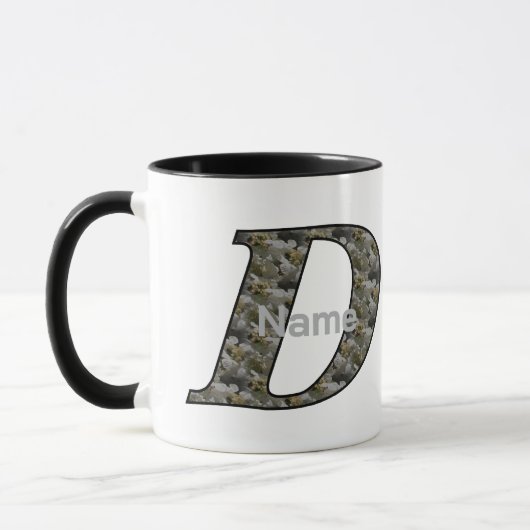 Monogramm Initiale D Hortensien Blumen Personalisi Tasse (Links)