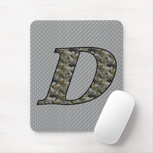 Monogramm Initiale D Hortensienblüten Mousepad (Mit Mouse)