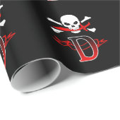 Monogramm-Initiale der Piratenflagge-D Geschenkpapier (Rolleneckpunkt)
