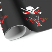 Monogramm-Initiale der Piratenflagge-Y Geschenkpapier (Rolleneckpunkt)