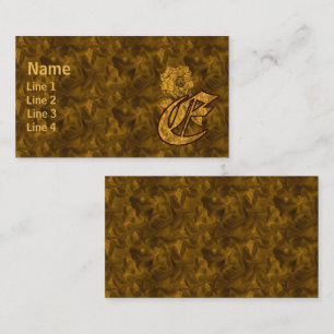 Monogramm Initiale E Elegante Gold-Pfingstrose-Blu Visitenkarte