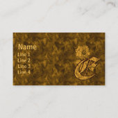 Monogramm Initiale E Elegante Gold-Pfingstrose-Blu Visitenkarte (Vorderseite)