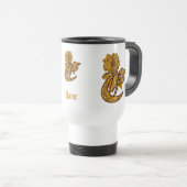 Monogramm Initiale E Elegantes Gold Pfingstrose Pe Reisebecher (VorderseiteRechts)