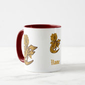 Monogramm Initiale E Elegantes Gold Pfingstrose Pe Tasse (Vorderseite Links)