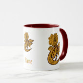 Monogramm Initiale E Elegantes Gold Pfingstrose Pe Tasse (VorderseiteRechts)