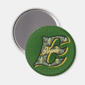 Monogramm Initiale E Gänseblümchen Florale KunstPe Magnet (Vorderseite/Rückseite)
