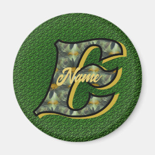 Monogramm Initiale E Gänseblümchen Florale KunstPe Magnet