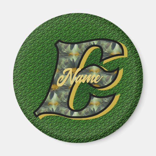 Monogramm Initiale E Gänseblümchen Florale KunstPe Magnet (Vorne)