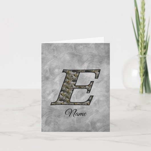 Monogramm Initiale E Hortensien Blumen Personalisi (Vorderseite)