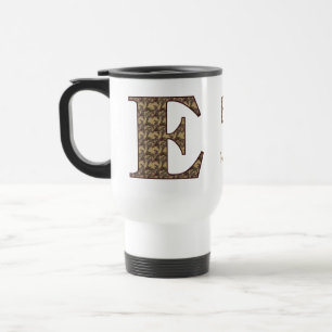 Monogramm Initiale E Vintage-Blumenmuster Personal Reisebecher