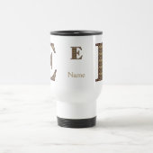 Monogramm Initiale E Vintage-Blumenmuster Personal Reisebecher (Mittel)