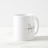 Monogramm Initiale Eleganter handgeschriebener Nam Kaffeetasse (VorderseiteRechts)