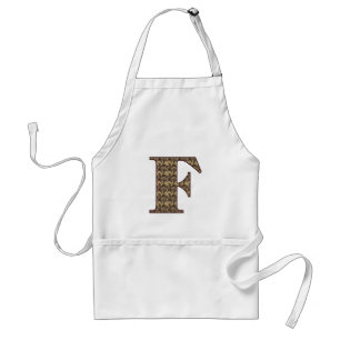 Monogramm Initiale F Elegant Vintage Blumenmuster Schürze