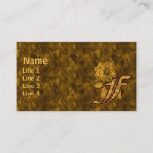 Monogramm Initiale F Elegante Gold Pfingstrose Blu Visitenkarte (Vorderseite)
