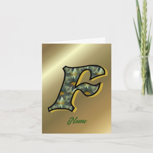 Monogramm Initiale F Gänseblümchen Kunst Personali (Vorderseite)
