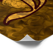 Monogramm Initiale F Gold-Pfingstrose Floral Poster (Ecke)
