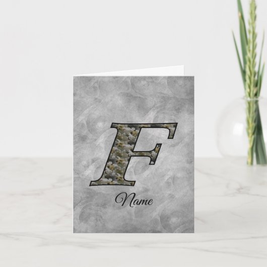Monogramm Initiale F Hortensien Blumen Personalisi (Vorderseite)