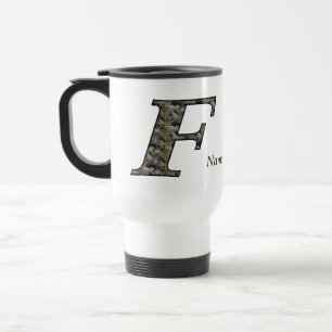 Monogramm Initiale F Hortensien Blumen Personalisi Reisebecher