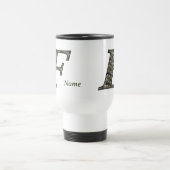 Monogramm Initiale F Hortensien Blumen Personalisi Reisebecher (Mittel)