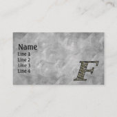 Monogramm Initiale F Hortensienblüten Visitenkarte (Vorderseite)