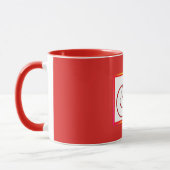 Monogramm Initiale F Rot Innen Rot Außen Tasse (Links)