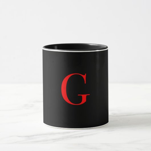 Monogramm Initiale G Alles Schwarze Kombination Tasse (Zentrum)