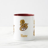 Monogramm Initiale G Elegantes Gold Pfingstrose Pe Tasse (Zentrum)