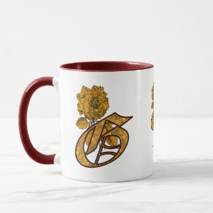 Monogramm Initiale G Elegantes Gold Pfingstrose Pe Tasse