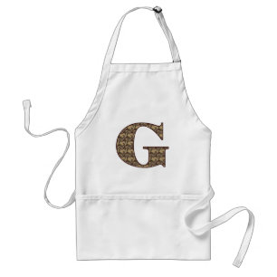 Monogramm Initiale G Elegantes Vintage-Blumenmuste Schürze