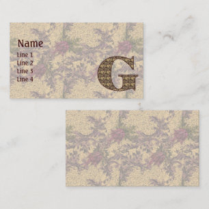 Monogramm Initiale G Elegantes Vintage-Blumenmuste Visitenkarte
