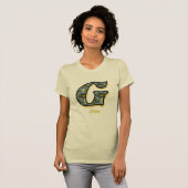 Monogramm Initiale G Gänseblümchen-Blumenkunst ind T-Shirt (Vorne ganz)