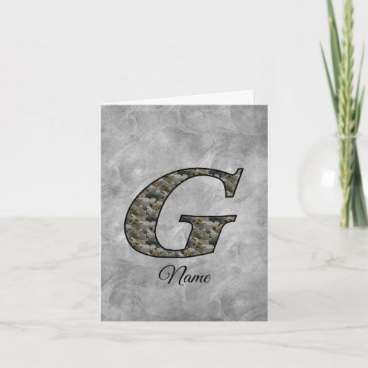 Monogramm Initiale G Hortensien Blumen Personalisi (Vorderseite)