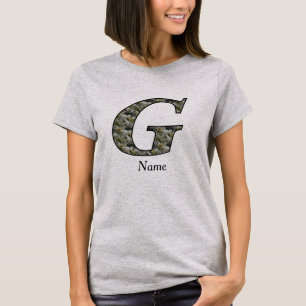 Monogramm Initiale G Hortensien Blumen Personalisi T-Shirt