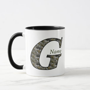 Monogramm Initiale G Hortensien Blumen Personalisi Tasse