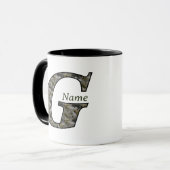 Monogramm Initiale G Hortensien Blumen Personalisi Tasse (Vorderseite Links)