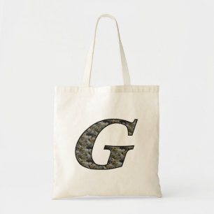 Monogramm Initiale G Hortensienblüten Tragetasche