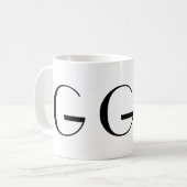 Monogramm Initiale G Schwarz-Weiß Moderner Kaffeeb Kaffeetasse (Vorderseite Links)