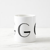 Monogramm Initiale G Schwarz-Weiß Moderner Kaffeeb Kaffeetasse (Mittel)